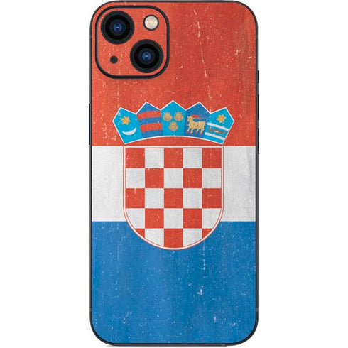 Croatia Flag Distressed iPhone 15 Skin
